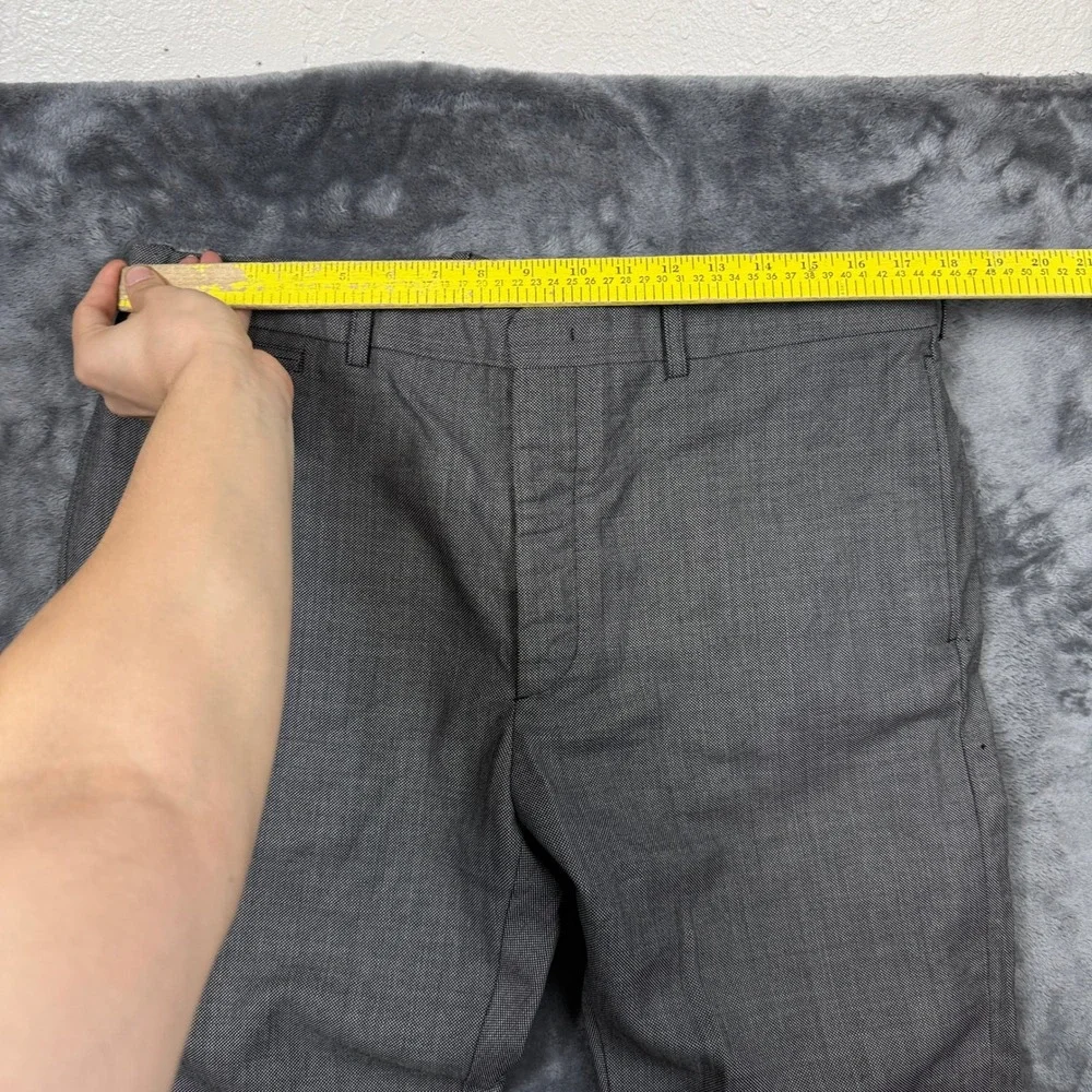 RRL Ralph Lauren Trousers Mens 38 Grey Wool Blend Straight Leg Dress Pants